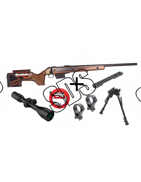 Pack PROMO CZ 600 Range "Série limitée AICS" Cal.308Win + Lunette MEOPTA 3-15X50 RD SFP + Bipied + Bore-snake REAL AVID