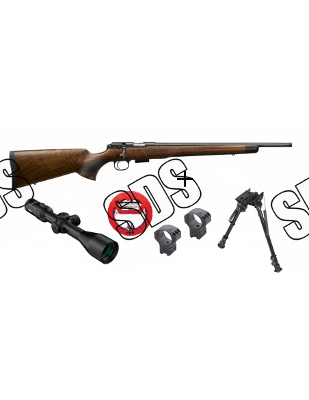 PACK CZ 457 Royal Cal.22LR + + Lunette MEOPTA 3-15X50 RD SFP + Bipied + Bore-snake REAL AVID